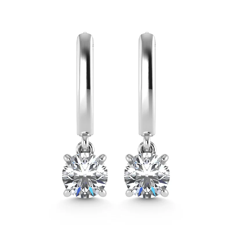 Luxury Diamond Earrings-14K White Gold Lab Grown Diamond 1 Ct.Tw. Dangler Earrings