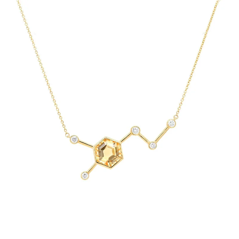 Elegant Necklace with Sapphire Pendant-Dopamine Necklace - Citrine Diamond | 2.9GMS 2.15CT