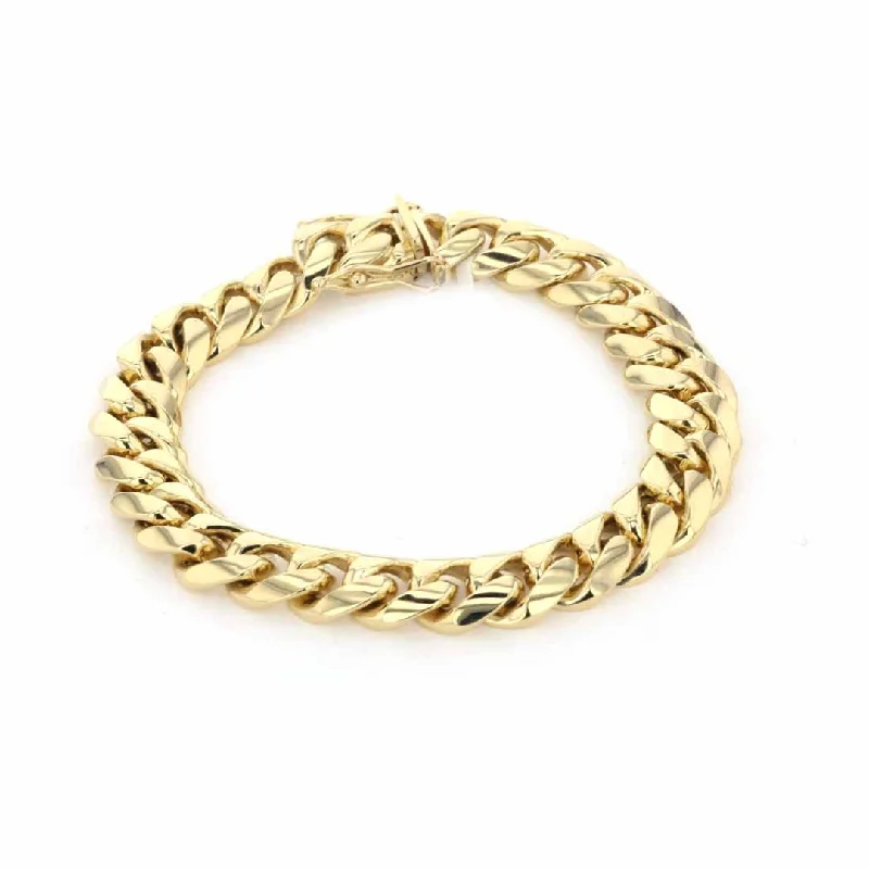 Personalized Gold Bracelet with Family Initials-8" 10.8MM Curb Link Bracelet