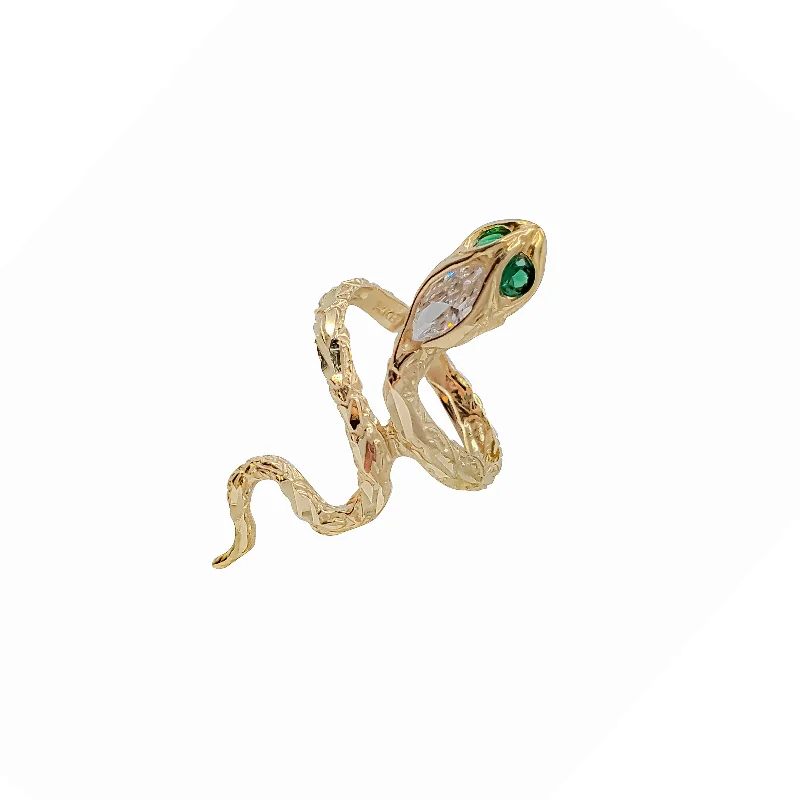 Elegant Gemstone Ring for Fashion Lovers-Snake Ring 14K