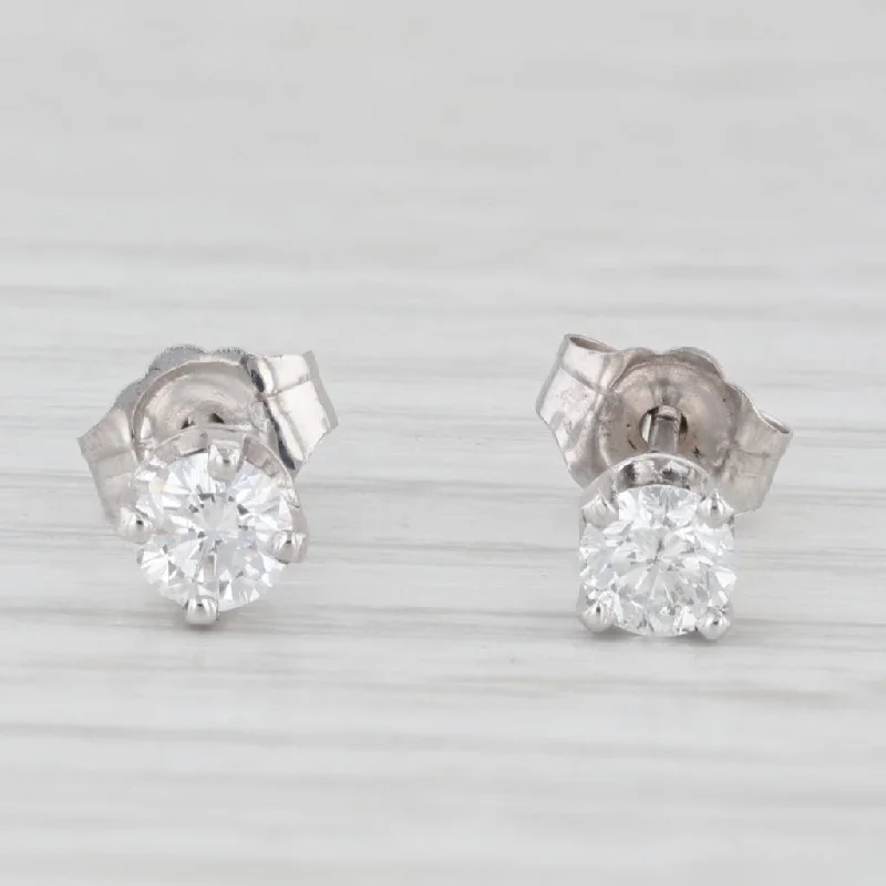 High-Quality Diamond Earrings-0.40ctw Diamond Round Solitaire Stud Earrings 14k White Gold