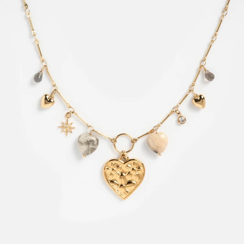 Classic Gold Necklace for Weddings-True Love Charm Necklace