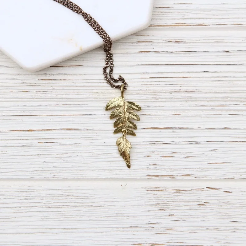 Personalized Necklace with Charm-Fern Small Pendant Necklace