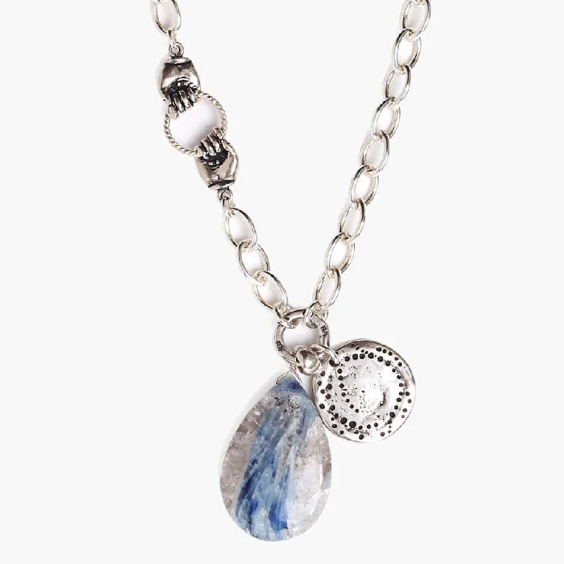 Boho Chic Necklace for Summer-Silver Kyanite Carpe Diem Necklace