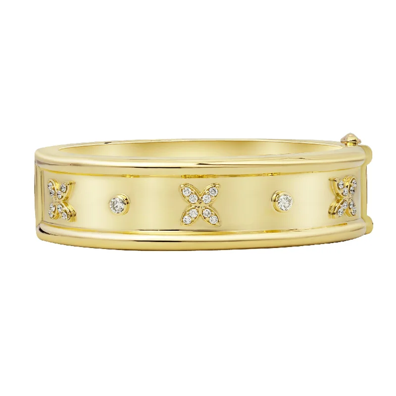 Simple Gold Bangles with Engraved Quotes-Bangle - Diamond (2365C)