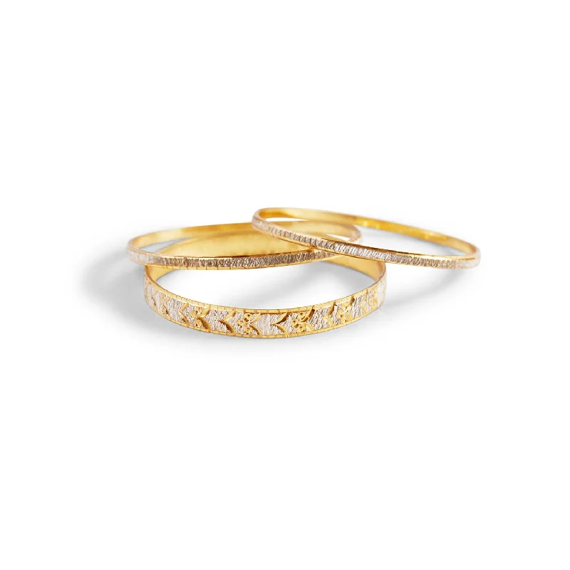 Trendy Stackable Rose Gold Bangles with Charms-THE ISLA THREE BANGLE SET (WUZG00D X THE M JEWELERS)