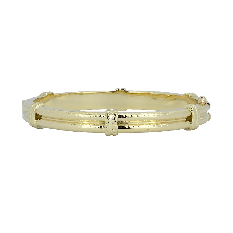 Luxury Gold Bangles with Diamond Detailing-Bangle - Gold