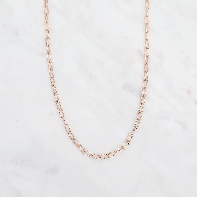 Elegant Gold Necklace for Evening Wear-16" Rose Gold Filled Round Drawn Cable Chain Necklace