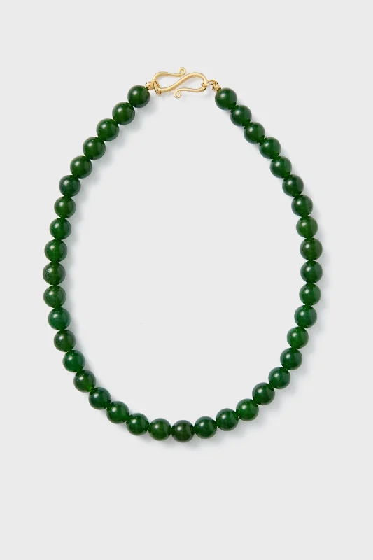 Boho Chic Necklace for Summer-The Green Agate Mary Necklace