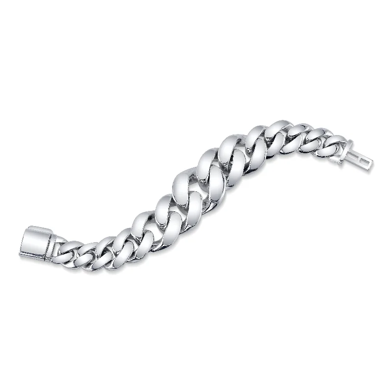 Elegant Silver Bracelet with Leaf Detailing-Mega Bracelet