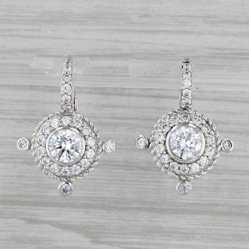 Decorative Earrings for Evening-7ctw Cubic Zirconia Drop Earrings Sterling Silver Judith Ripka