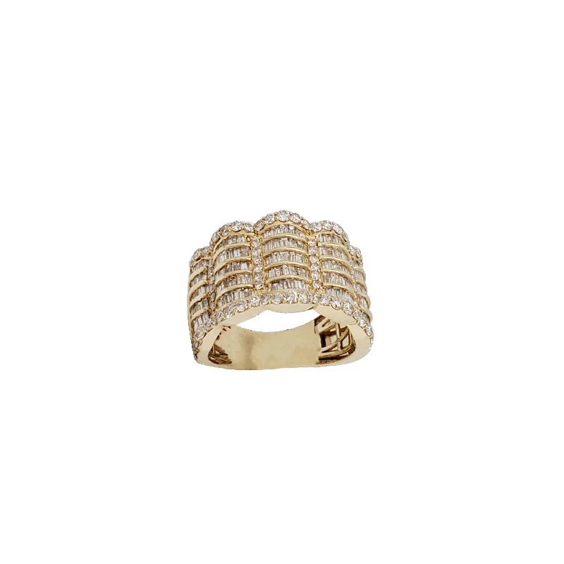 Personalized Name Ring for Women-Wavy Diamond Ring （ 14 K ）