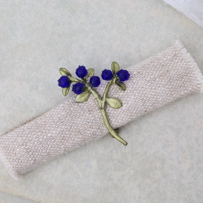 Trendy Crystal Brooch with Flower Design-Petite Blueberry Dainty Brooch