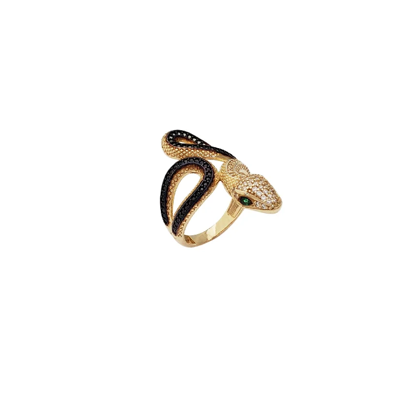 Custom Silver Ring with Birthstone-Color Swap Snake CZ Ring (14K)