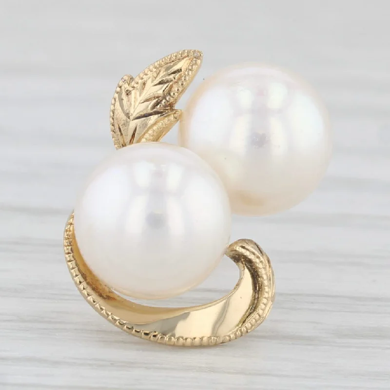 Ethnic Style Earrings-Single Mikimoto Cultured Pearl Stud Earrings 18k Yellow Gold Replacement