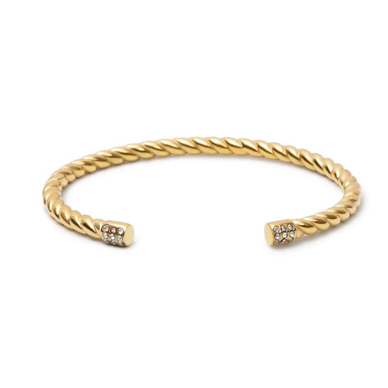 Simple Silver Bangles with Smooth, Polished Finish-THE ICED OUT ROPE BANGLE