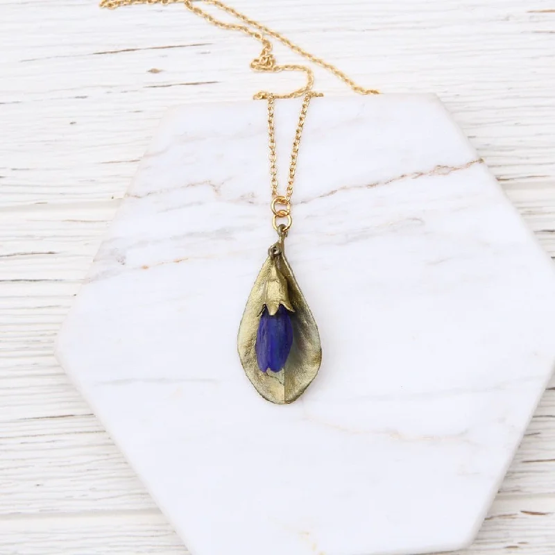 Designer Gold Necklace for Brides-Blue False Indigo Chain Necklace