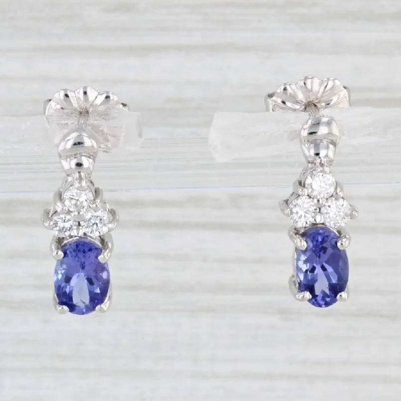 Clear Crystal Earrings-Le Vian 1.20ctw Tanzanite Diamond Earrings 14k White Gold Pierced Studs