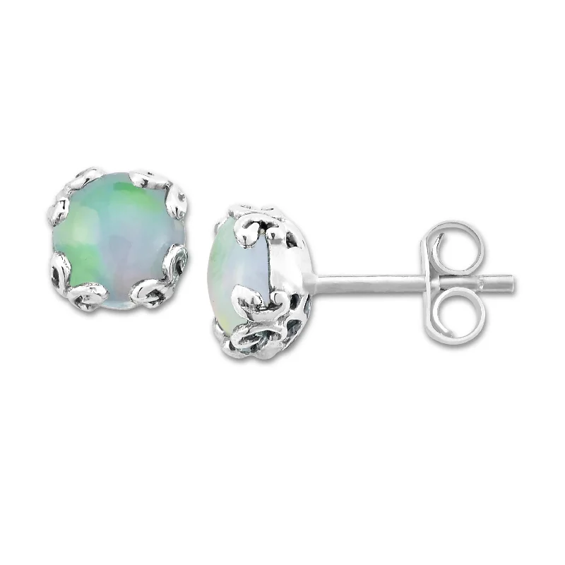 Luxury Earrings for Special Occasions-SAMUEL B. OPAL STUDS EARRINGS