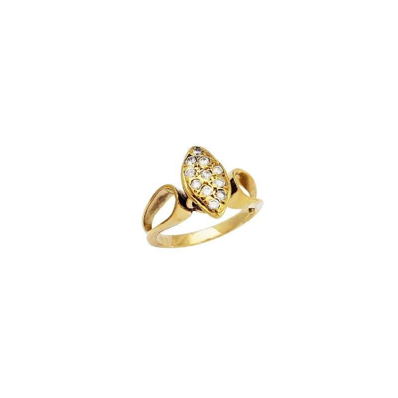 Custom Gold Ring for Anniversary-Diamond Martian Through Engagement Ring (14K)