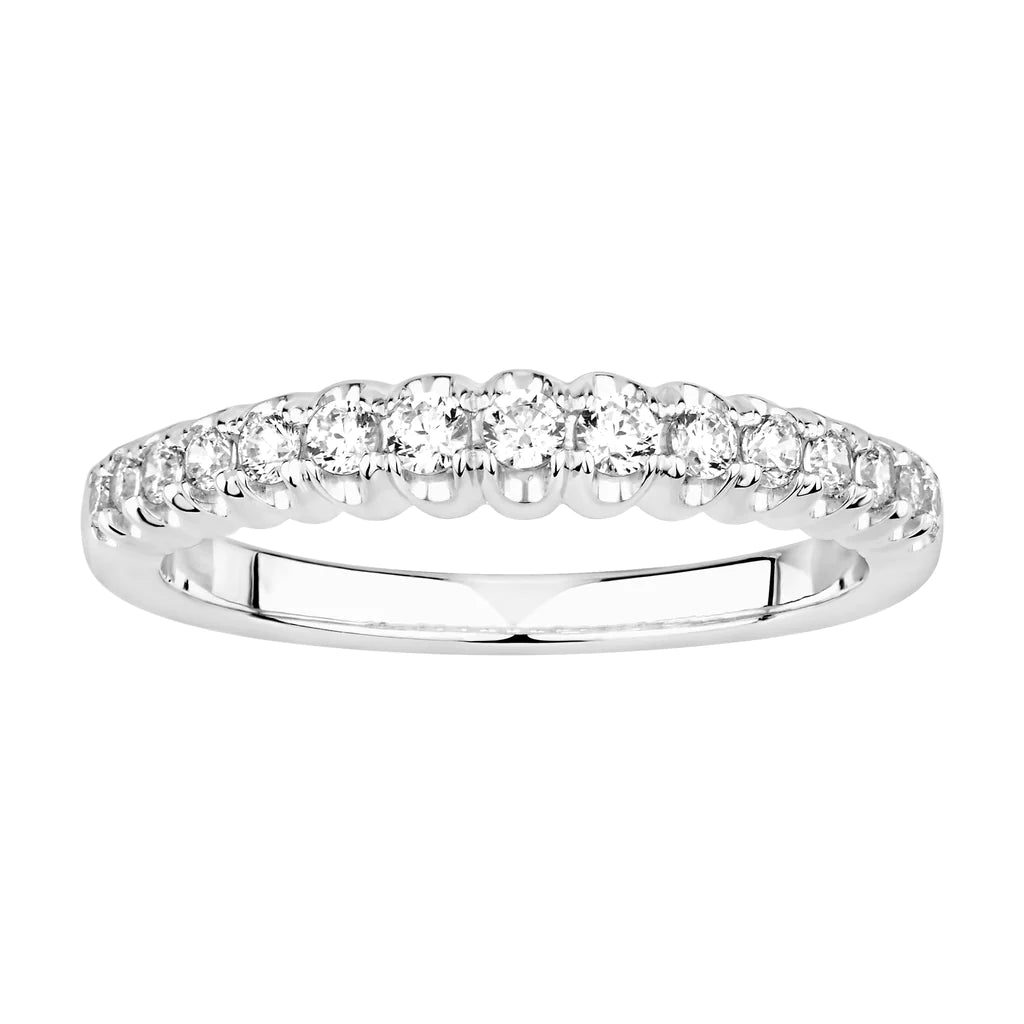 Classic Gold Ring with Minimalist Design-Diamond Half Eternity  Ring (14K)