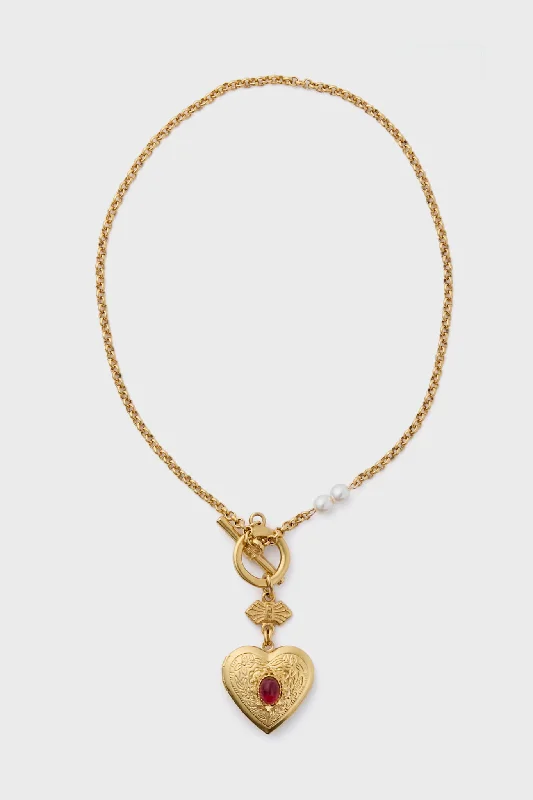 Classic Gemstone Necklace for Daily Wear-Gold Calder Heart Necklace