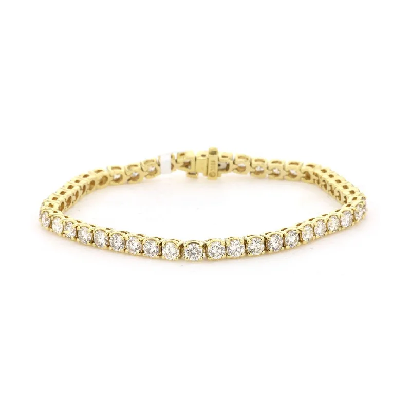 Simple Rose Gold Bracelet with Unique Design-7.32 ctw Diamond Tennis Bracelet