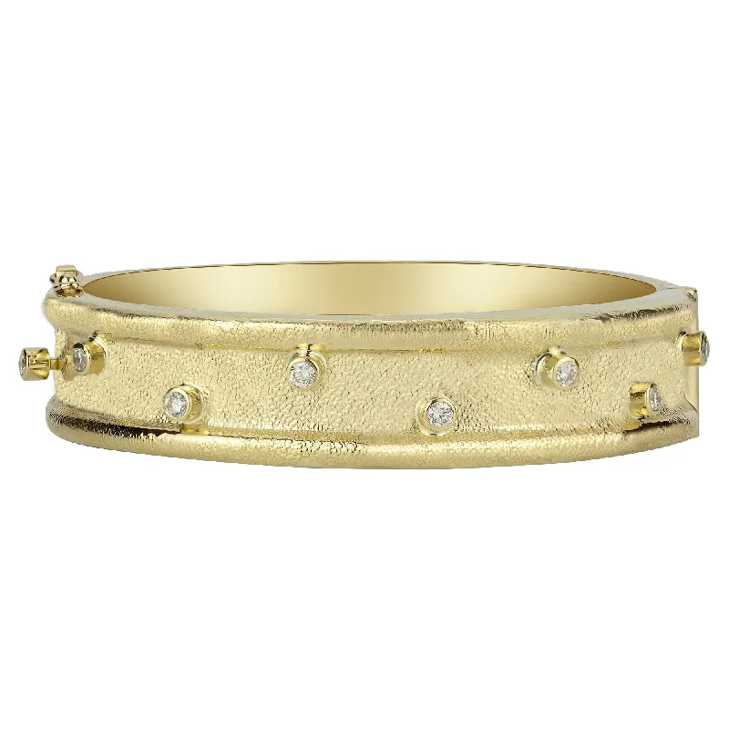 Classic Gold Bangles for Everyday Wear-Bangle - Diamond