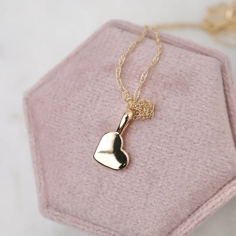 Long Chain Necklace for Casual Wear-14k Gold Heart Pendant Necklace