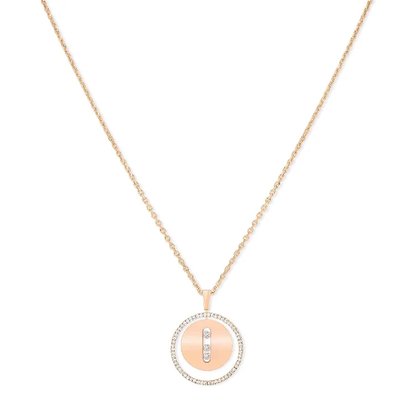 Layered Gold Necklace for Trendy Look-Lucky Move 18ct pink gold diamond necklace