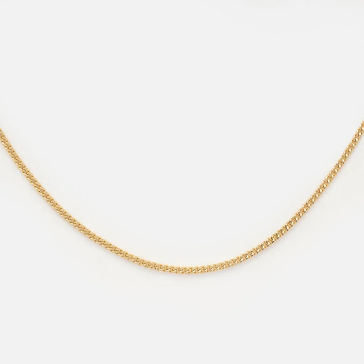 Unique Gold Necklace for Weddings-Solid Gold Classic Curb Chain Necklace