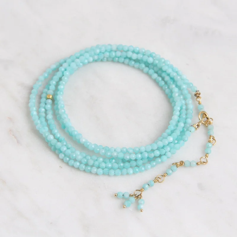 Bohemian Style Necklace for Women-Amazonite Wrap Bracelet & Necklace