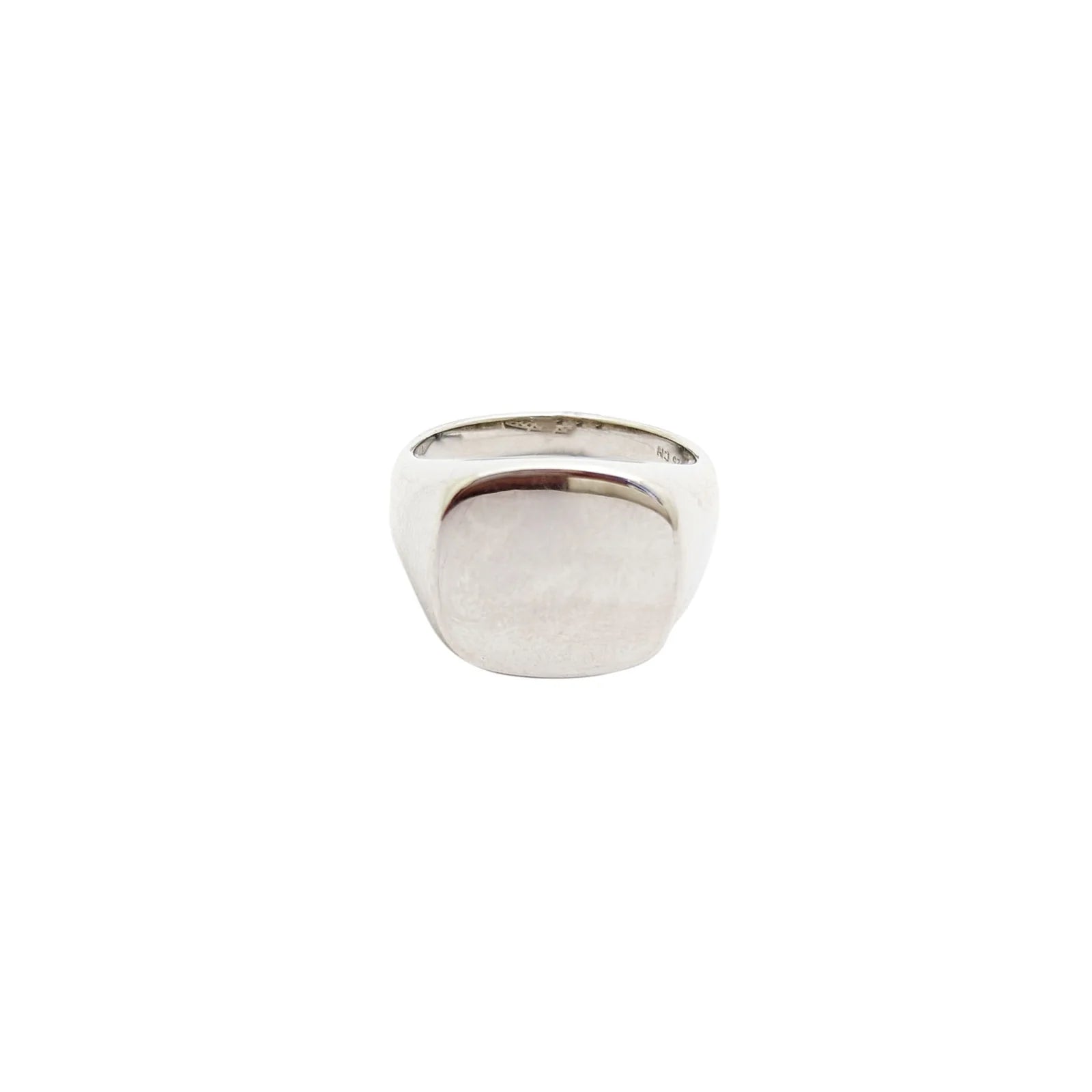 Personalized Family Birthstone Ring-Square Shaped Solid Signet Ring (SLIVER)