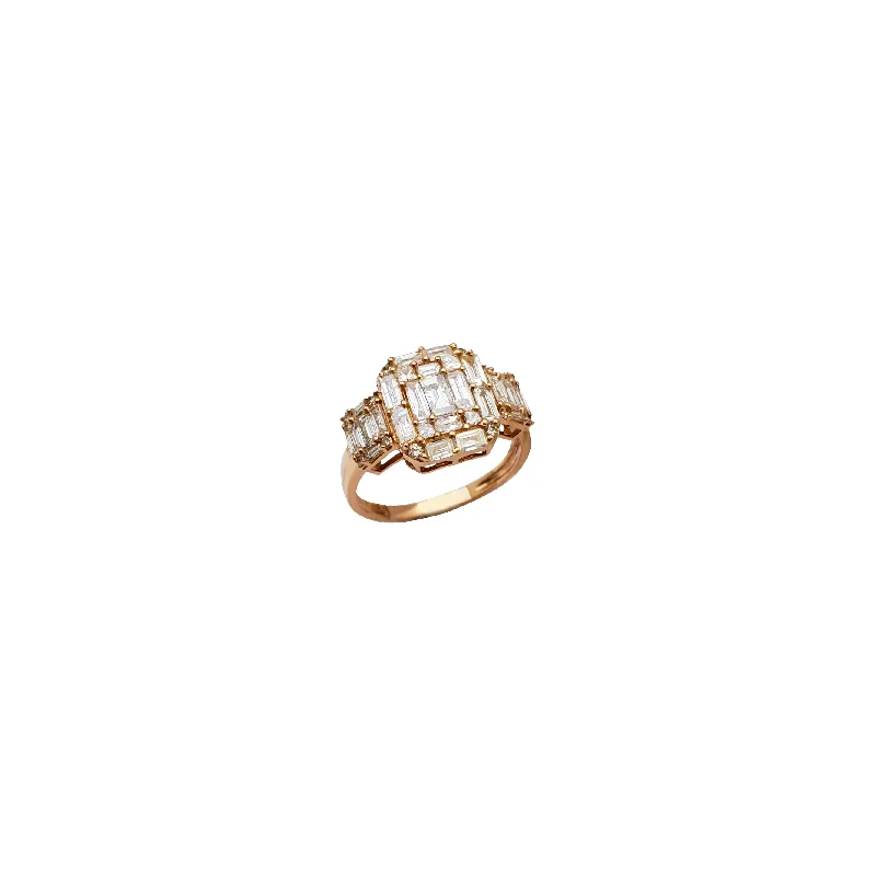 Personalized Gemstone Ring for Special Events-Diamond Baguette Ring (14K)