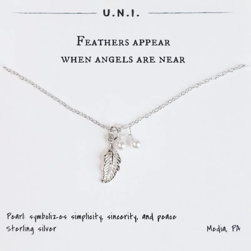 Statement Necklace for Special Events-Feathers Appear When Angels are Near Necklace