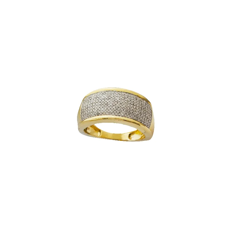 Designer Gold Ring with Unique Shape-Diamond Wedding Ring (10K)