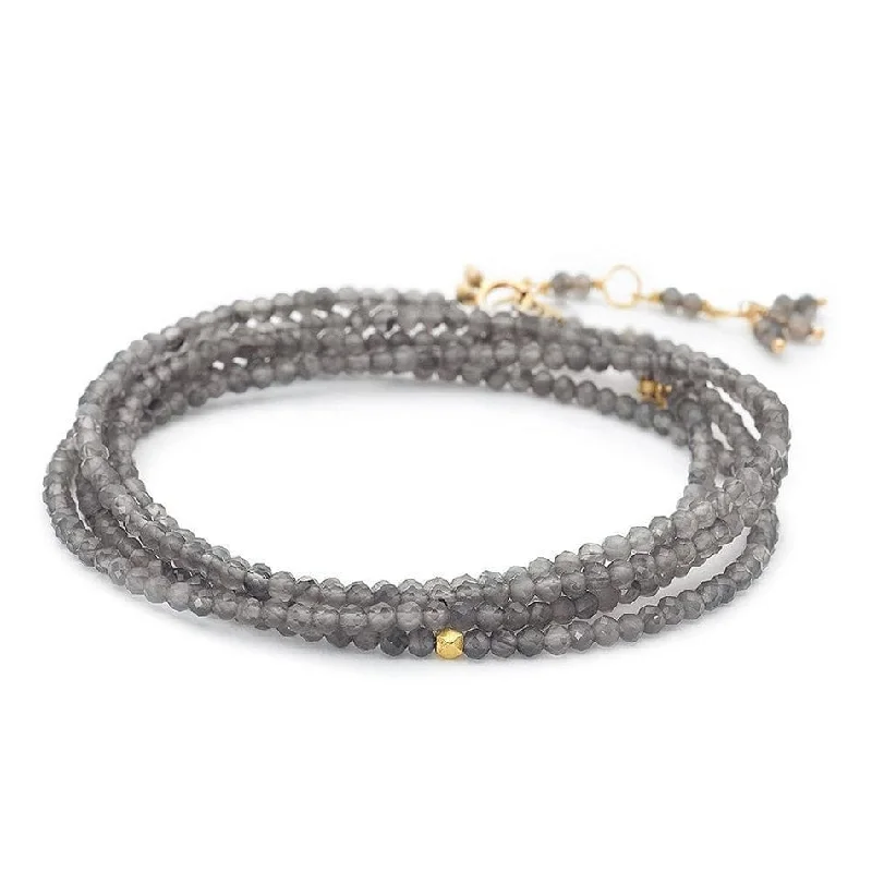 Simple Gold Chain Necklace for Men-Slate Moonstone Wrap Bracelet & Necklace