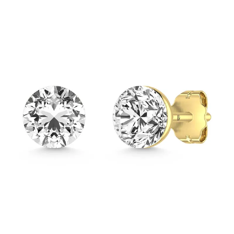 Geometric Stud Earrings-14K Yellow Gold  1 Ct.Tw. Lab Grown Diamond Stud Earrings