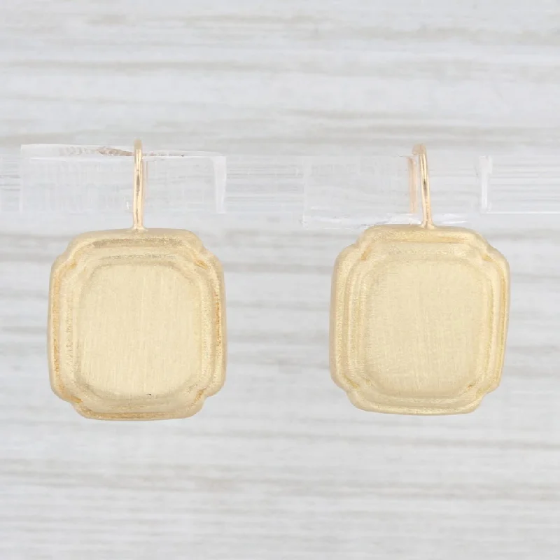 Flower Earrings for Spring-Slane & Slane Engravable Drop Earrings 18k Yellow Gold Hook Posts Leverbacks