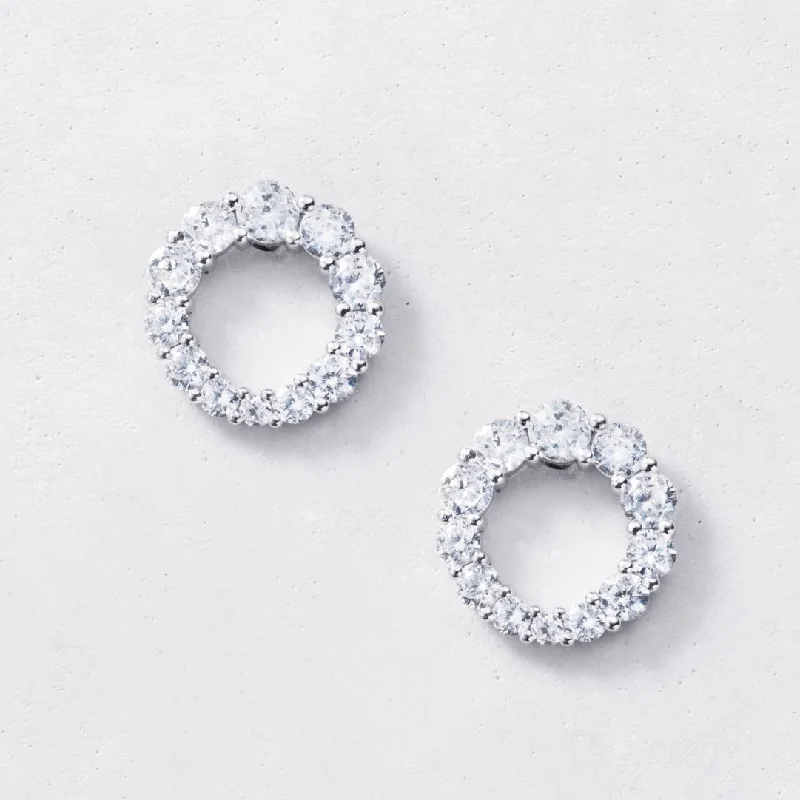 Wedding Stud Earrings-Mini Round Gradient Infinity Stud Earrings