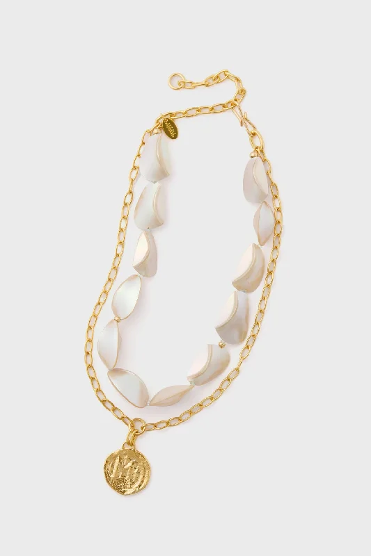 Elegant Teardrop Necklace for Special Occasions-White Pas de Deux Necklace