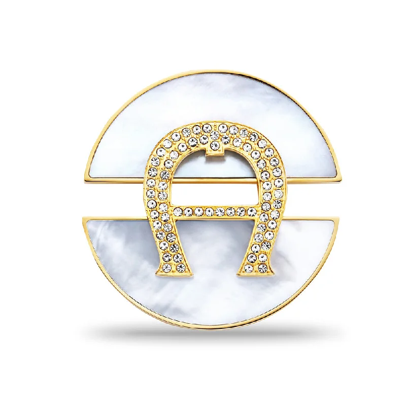 Personalized Silver Brooch with Engraved Date-Women Gold Brooch