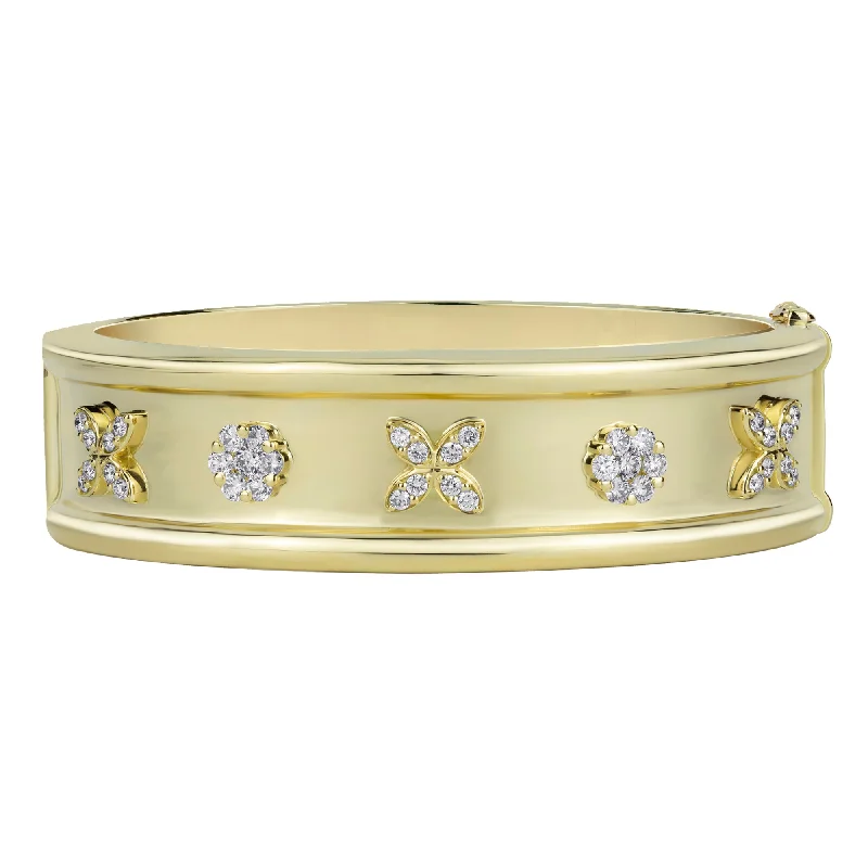 Designer Silver Bangles with Gemstone Inlay-Bangle - Diamond (2372E)