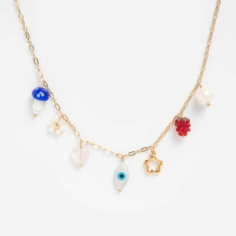 Sparkling Gemstone Necklace for Parties-Whimsical Charm Necklace