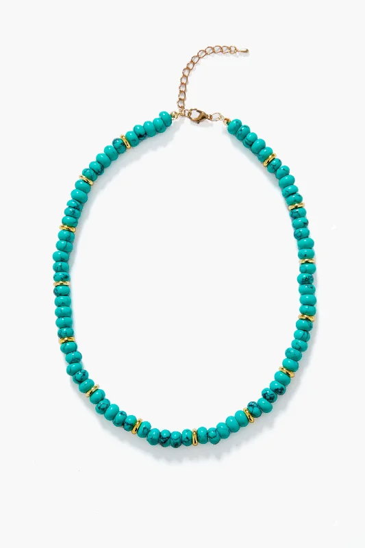 Minimalist Bar Necklace for Women-Turquoise Elfie Necklace