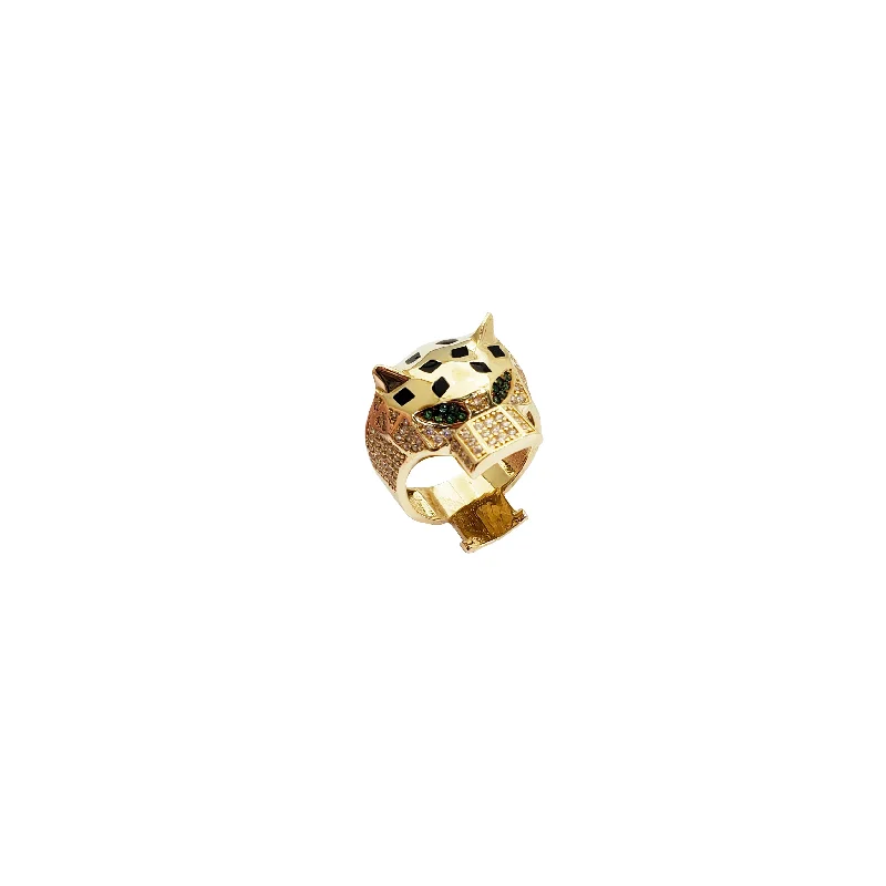 Personalized Name Ring for Gifts-Panther Head Ring (14K)