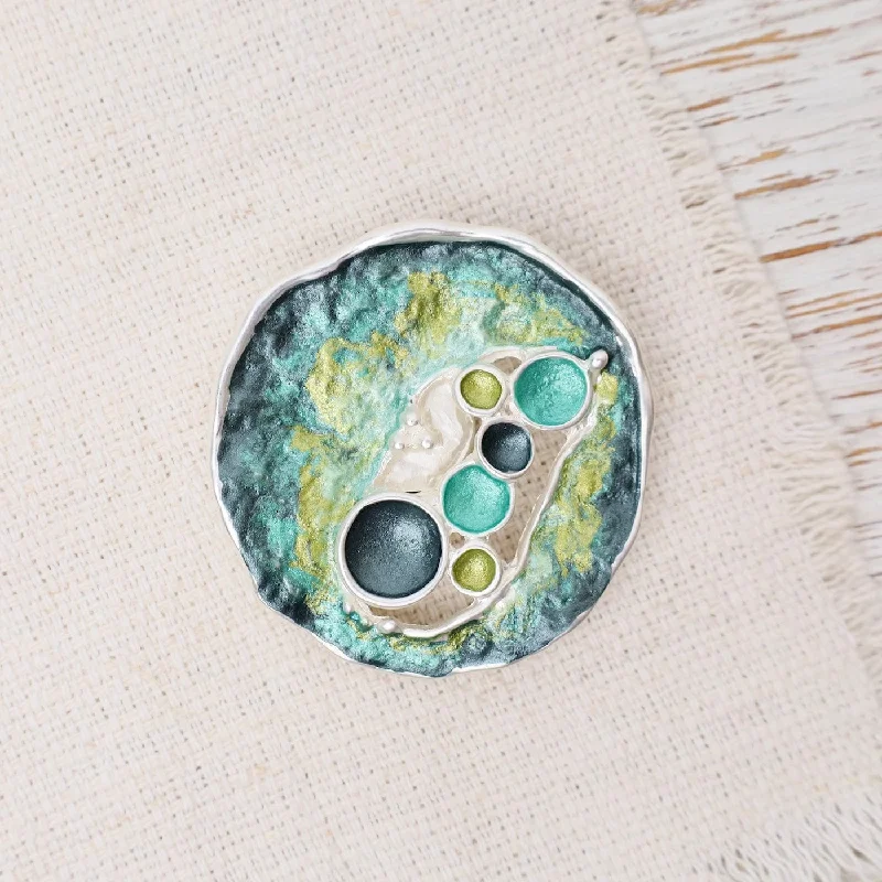 Personalized Bee Brooch with Custom Message-Green Texture Magnetic Brooch