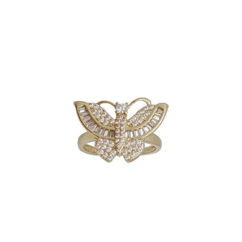 Handmade Gemstone Ring for Casual Wear-Zirconia Butterfly Ring (14K)