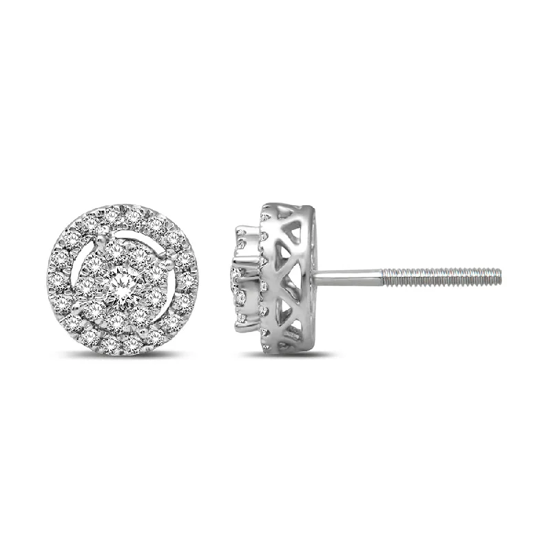 Rose Gold Earrings for Women-14K White Gold 2/5 Ct.Tw. Diamond Stud Earrings