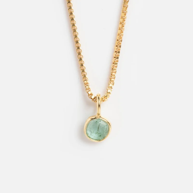 Sparkling Necklace for Casual Style-Sofia Slice Necklace with Emerald